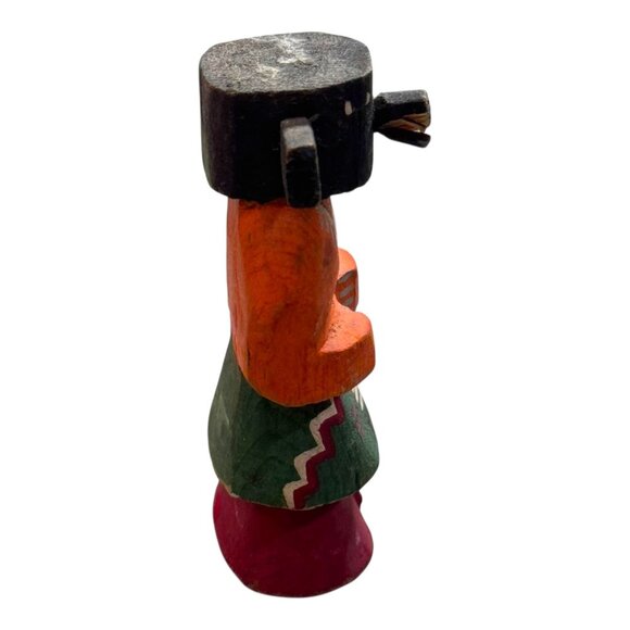 Vintage Hopi Kachina Doll Mini 4" Wooden Black Red Route 55 Tribal Painted READ - Picture 8 of 8